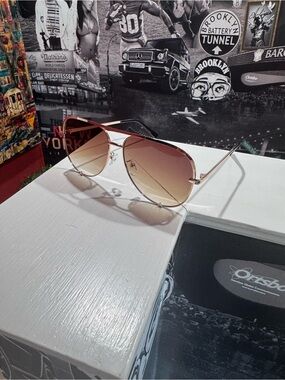 Aviator Gradient Sunglasses - Rose Gold Frame, Brown Gradient Lenses